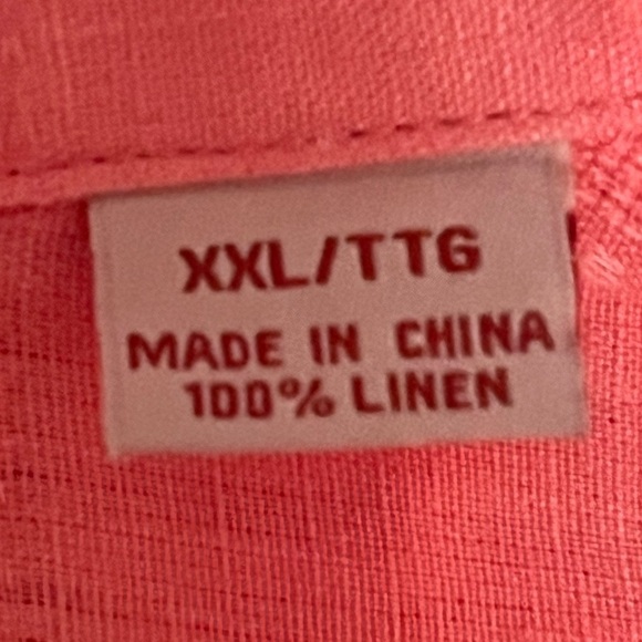 Tommy Bahama Light Melon Coral Linen Short Sleeve Shirt XXL - Picture 3 of 6